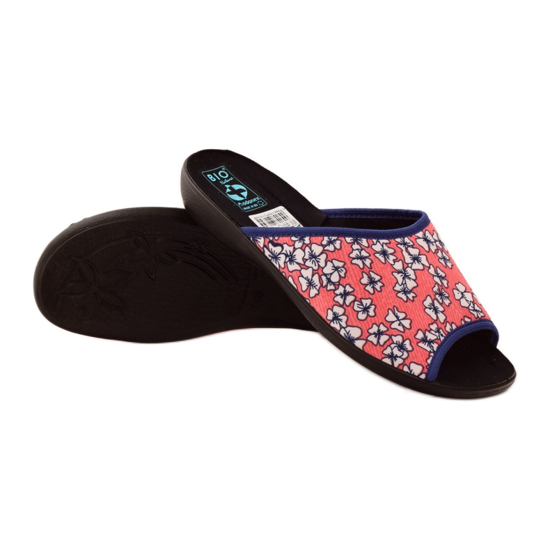 Adanex Light coral flowered slippers G1 / 2 white multicolored pink 3