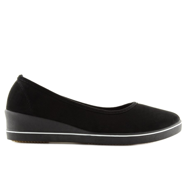 Black wedge ballerinas D73 black 2 Black wedge ballerinas D73 black 2