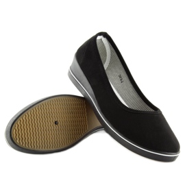 Black wedge ballerinas D73 black 1