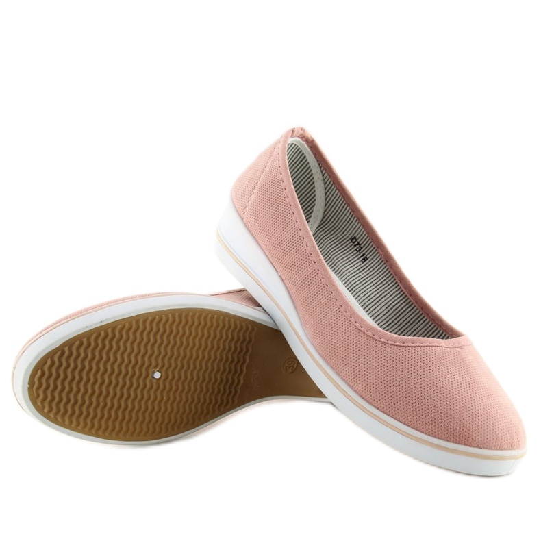 Ballerinas on wedges pink D73 pink 1