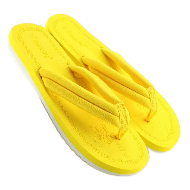Yellow CK38 yellow women's flip-flops 2