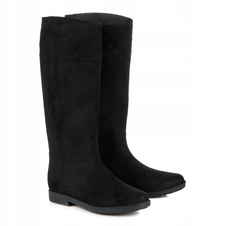 High suede galoshes black 1