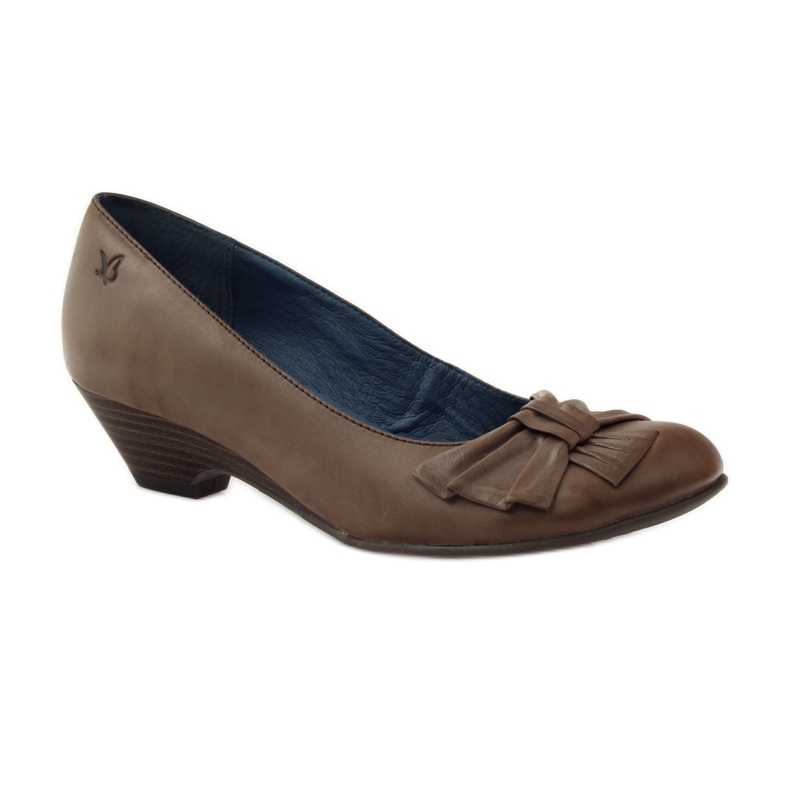 Women's pumps with a Caprice 22307 bow brown multicolored 1
