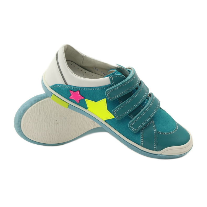 Girls' shoes with Velcro Bartek pink yellow blue white 3