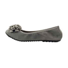 Filippo Ballerinas with a bow and gray beads grey 2