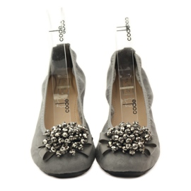 Filippo Ballerinas with a bow and gray beads grey 4