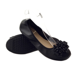 Filippo Ballerinas with a bow and black beads 3