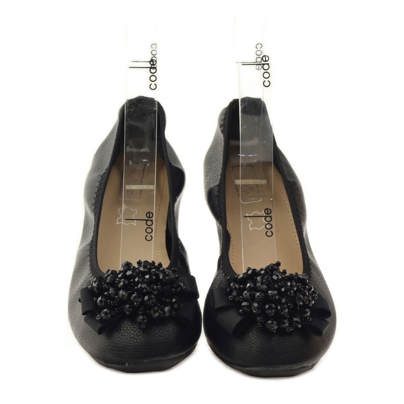 Filippo Ballerinas with a bow and black beads 4