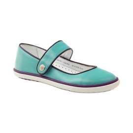 Ballerinas children's shoes Bartek 28368 turquoise green purple white 1