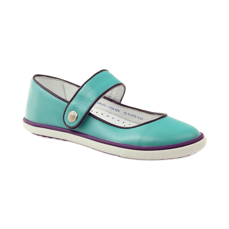 Ballerinas children's shoes Bartek 28368 turquoise green violet white 1
