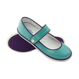 Ballerinas children's shoes Bartek 28368 turquoise green purple white 3