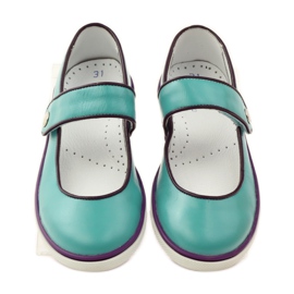 Ballerinas children's shoes Bartek 28368 turquoise green violet white 4