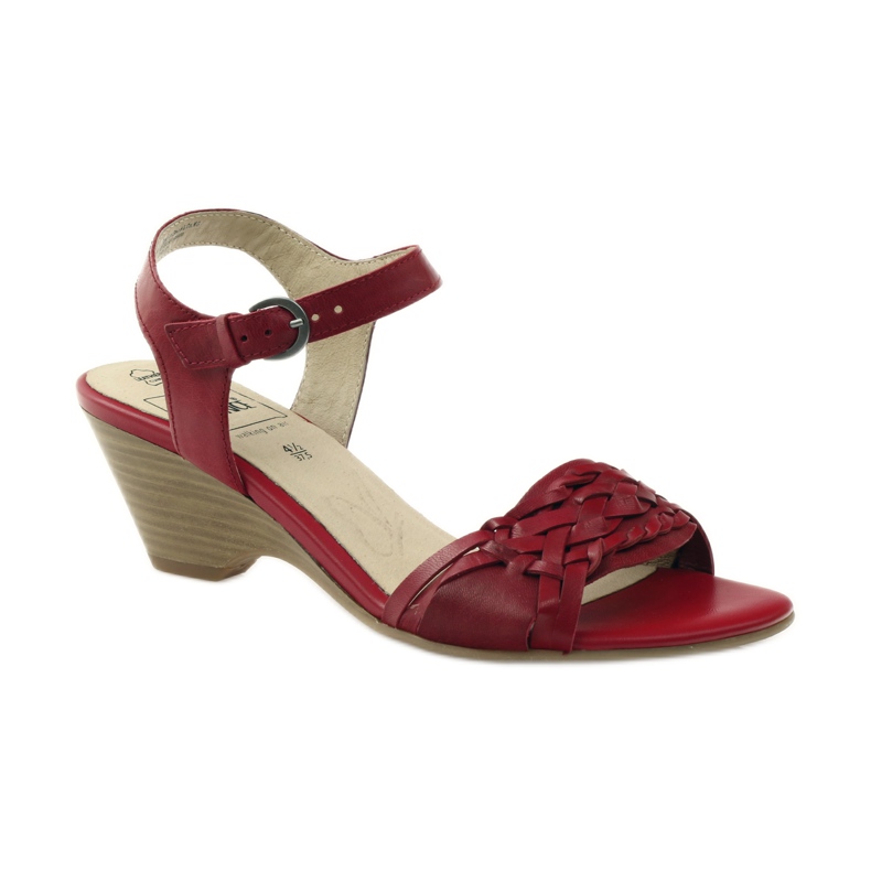 Red sandals on the wedge Caprice 28303 1