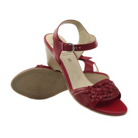 Red sandals on the wedge Caprice 28303 3