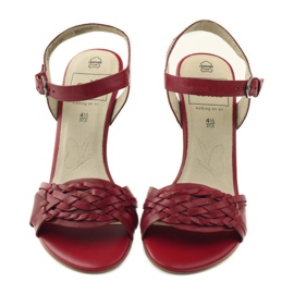 Red sandals on the wedge Caprice 28303 4