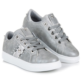 Silver tied sneakers grey 5