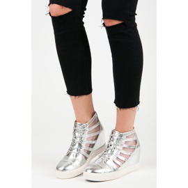Kylie Silver Wedge Sneakers grey 2