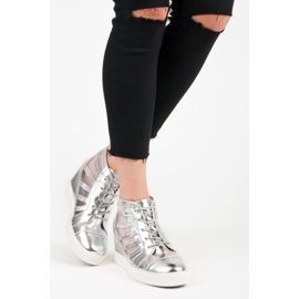 Kylie Silver Wedge Sneakers grey 1