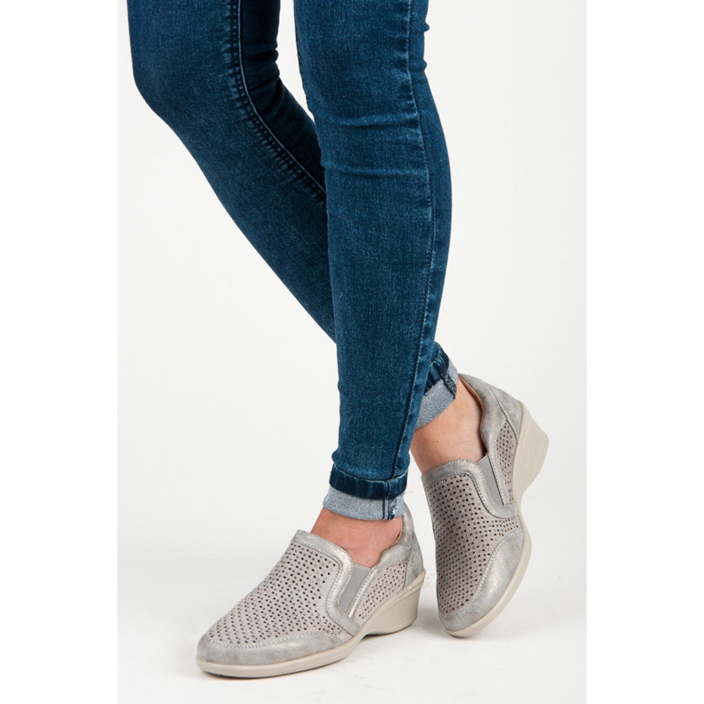 Kylie Openwork, slip-on shoes grey 1