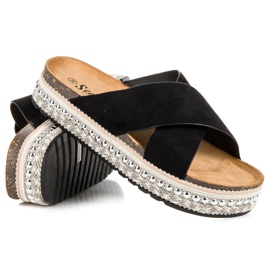 Seastar Suede slippers on the platform black 2