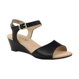 Caprice women's shoes leather sandals 28213 black 1
