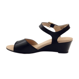 Caprice women's shoes leather sandals 28213 black 2
