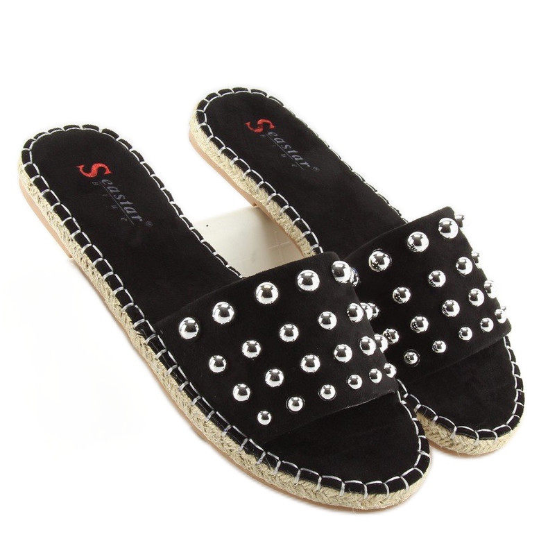 Women's black espadrilles black slippers 1 Women's black espadrilles black slippers 1