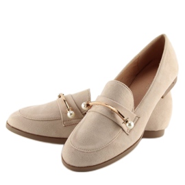 Women's beige loafers T315P Nude 2