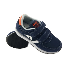 American Club American leather insole sports shoes navy blue orange white 3 American Club American leather insole sports shoes navy blue orange white 3