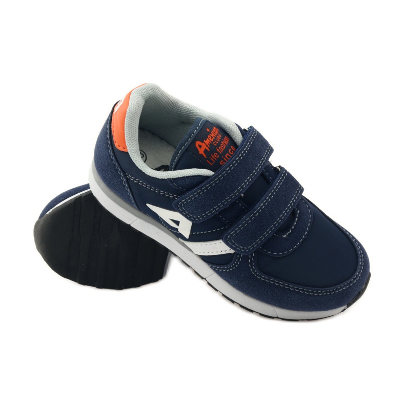 American Club American leather insole sports shoes navy blue orange white 3 American Club American leather insole sports shoes navy blue orange white 3