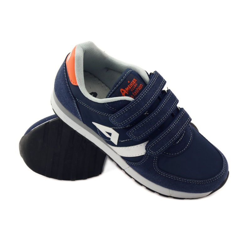 American Club American sneakers with leather insole navy blue orange white 3 American Club American sneakers with leather insole navy blue orange white 3