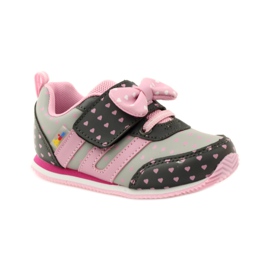 American Club American sports shoes with leather insole pink grey 1