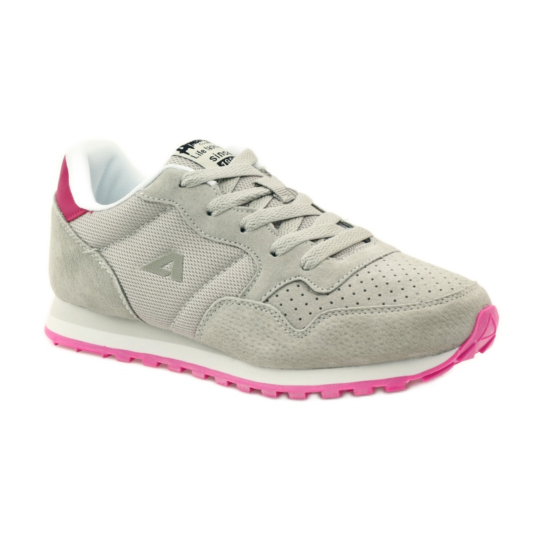 American Club American 6506 leather sports tied grey pink 1