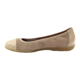 Caprice women's ballerinas shoes 22152 leather beige 2