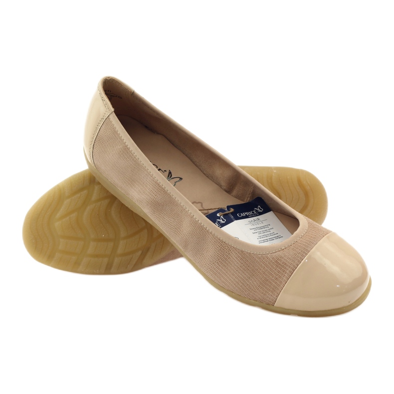 Caprice women's ballerinas shoes 22152 leather beige 3