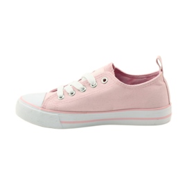 American Club Sneakers with embroidered roses American 17035 pink green 2