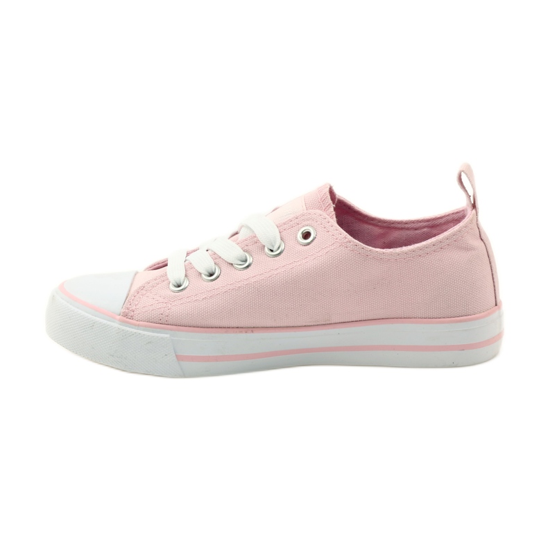 American Club Sneakers with embroidered roses American 17035 pink green 2