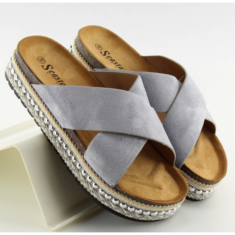 Gray Women's gray slippers CK15P gray grey 2