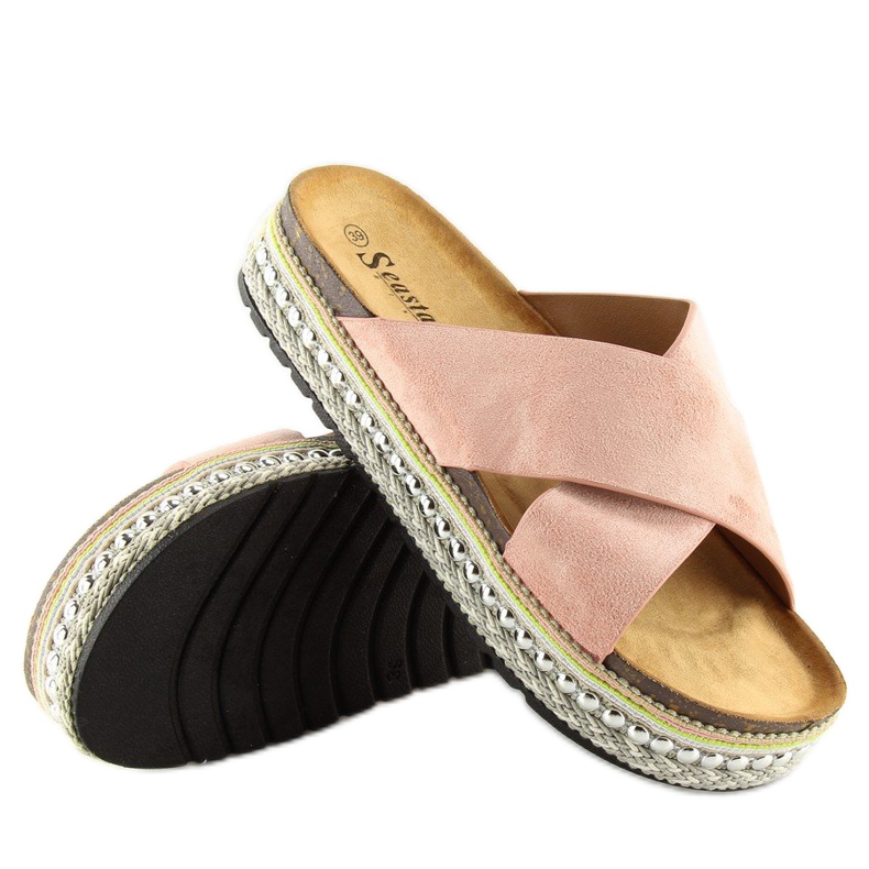 Pink Women's pink slippers CK15P pink 1