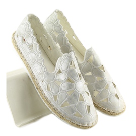 Women's white openwork espadrilles LT86 White 1
