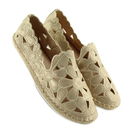 Women's gold openwork espadrilles LT86 Gold golden 1