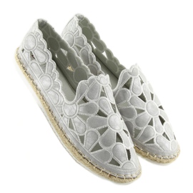 Women's silver openwork espadrilles LT86 Silver grey 1