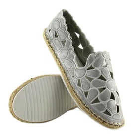 Women's silver openwork espadrilles LT86 Silver grey 2