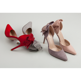 Seastar Suede Heels With A Bow purple 1