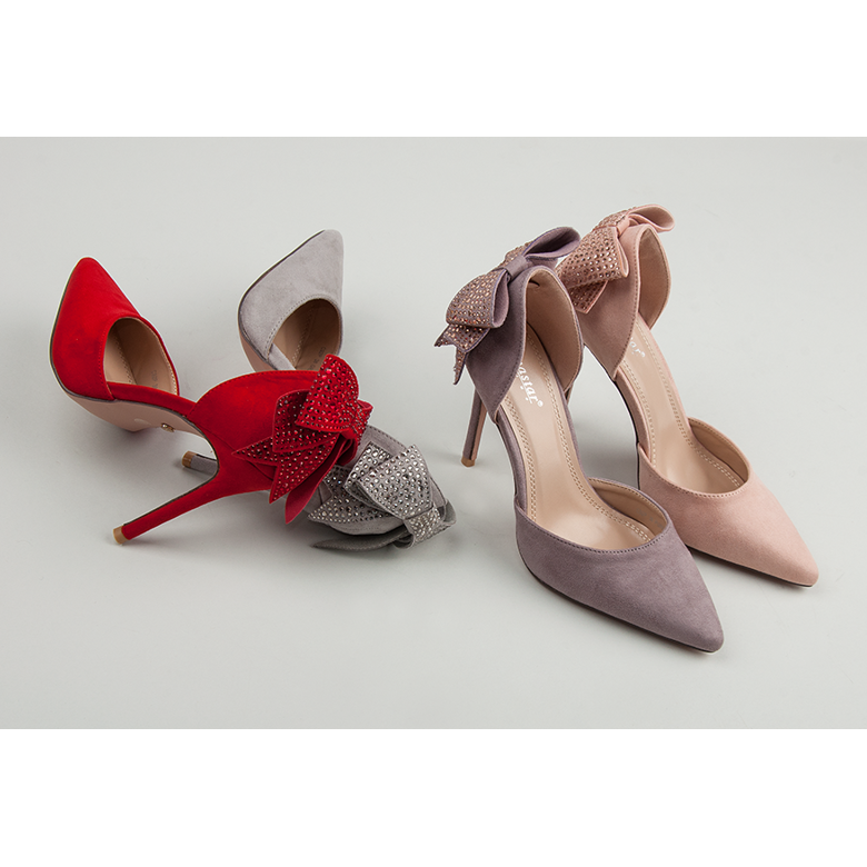 Seastar Suede Heels With A Bow purple 1