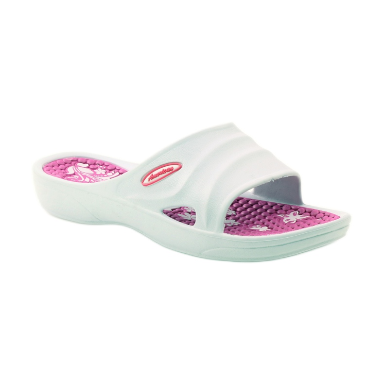 American Club American white foam slippers for the pool pink 1