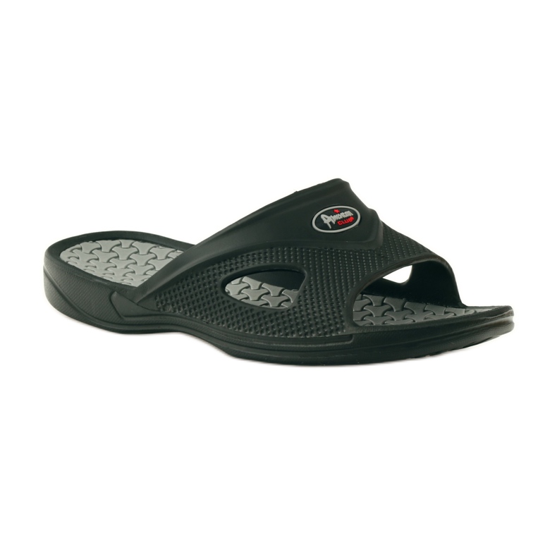 American Club Men's foam pool slippers American part grey black 1