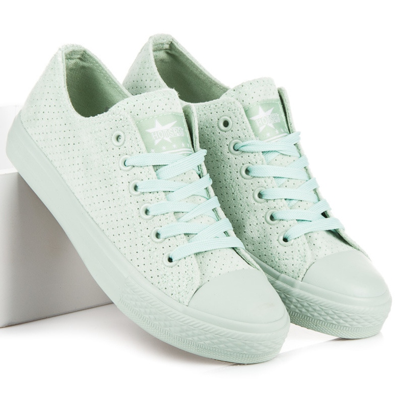 Mint suede sneakers green 2