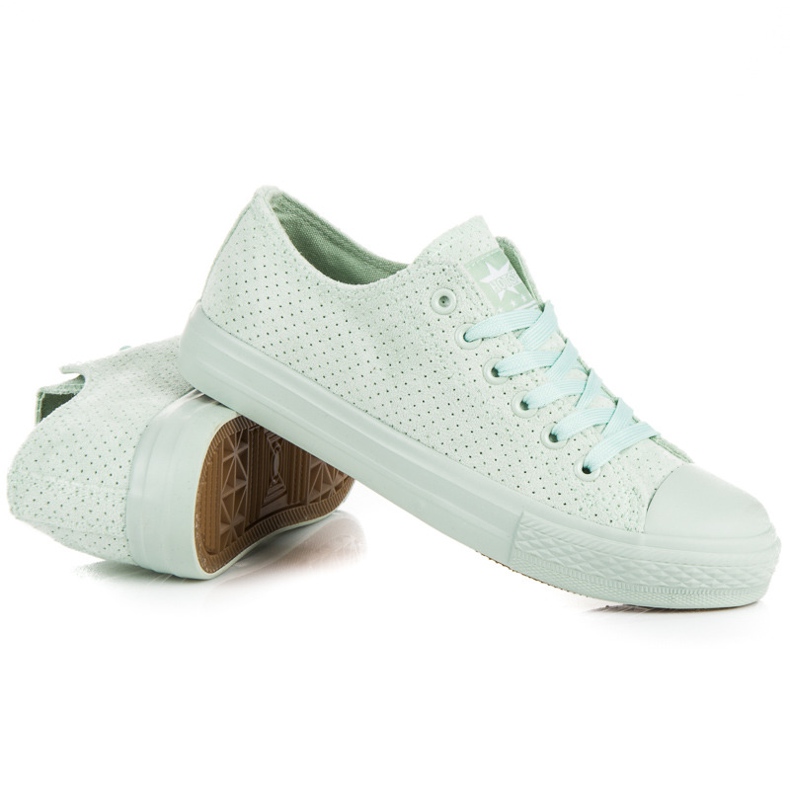 Mint suede sneakers green 1