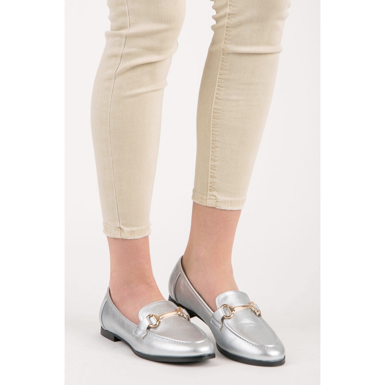 Vices Silver slip-on loafers grey 2